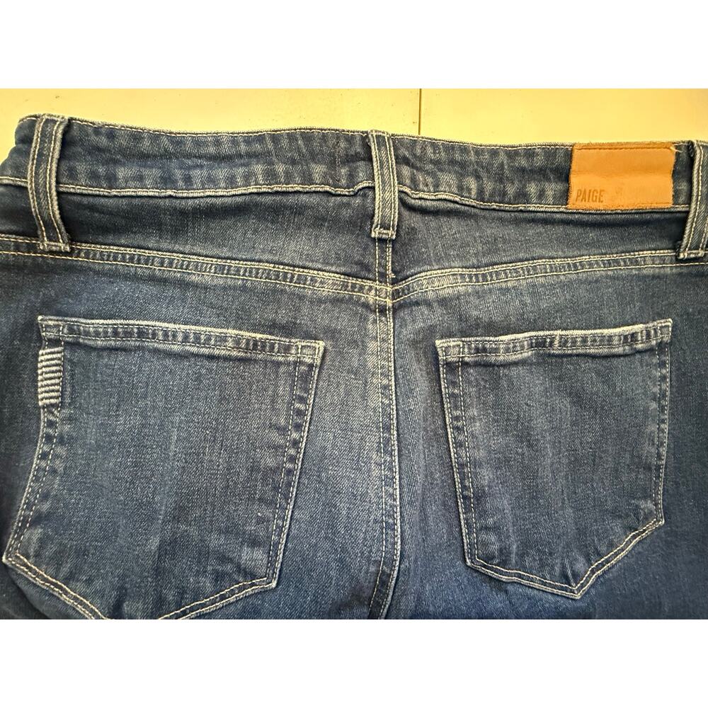 Paige Leenah Ankle High Rise Wide Leg Jeans Womens 29 Blue Denim Casual Hem - Picture 4 of 9